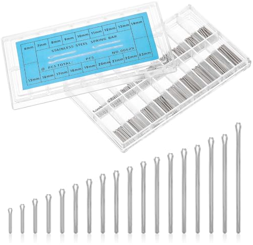 Giantree Lot de 360 goupilles pour montre 0,9 mm - En acier inoxydable - Boîte de rangement - Goupilles de sécurité - Accessoires de montre