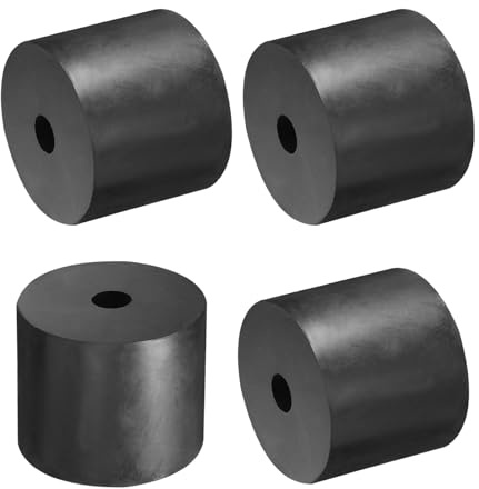 QUARKZMAN Arandela Gruesa de Goma 50x10x40mm (OD*ID*Grosor) 4pcs | Almohadilla de Aislamiento Antivibración Planas Ojales Amortiguador Antideslizante Kit de Espaciador Redondo Grueso Negro