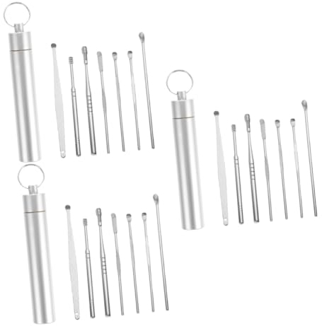 minkissy 21 Stück 1 Satz Ohr löffel Set Werkzeuge zum Entfernen von Ohrenschmalz Ohrringe earwax removal ohrschmalzentfernung Ohrenschmalzreiniger Reinigungswerkzeuge für das Ohr