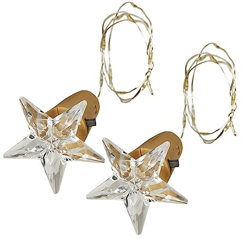 BCOATH 2stücke Kupfer Flaschen Lichterkette Weinflaschen Deko Lampe Mit Led Batteriebetriebene Sternförmige Flaschen Lichter Für Party Dekoration