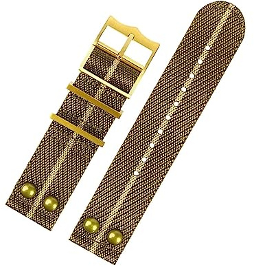 yaponuk Nylon-Gewebearmband Für Omega Seamaster 300 Canvas-Armband, 20 Mm, 22 Mm, Nieten-Armbänder(A24 gold buckle,20mm)