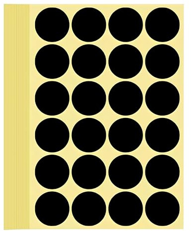 720 Stück Klebepunkte Aufkleber 32 mm Runde Punktaufkleber Farbkodierun Etiketten selbstklebende Markierungspunkte zum Beschriften,Basteln black Stickers Round Color Coding Label (Schwarz 3.2 cm)