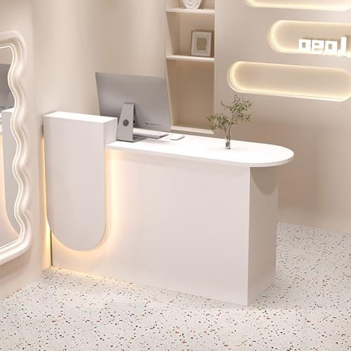Moderner LED-beleuchteter Empfangstresen mit abschließbarer Schublade, ideal für Büro, Schönheitssalon oder Lobby