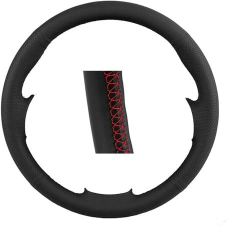 Auto Lenkradbezug Für Ford Für Fiesta 2008-2013 Handgenähte Künstliche Leder Auto Lenkrad Abdeckung Lenkrad Geflecht Lenkrad Bezug(C)