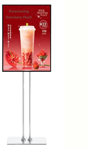 SXYKXYDL Von hinten beleuchtete Menütafel, bodenstehende LED-Leuchtkasten-Werbetafel, LED-Plakatrahmen, ultradünner mobiler LED-Leuchtkasten-Werberahmen (schwarzer Rahmen, 60 x 90 cm)
