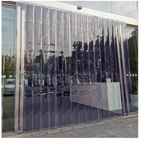 TWALOTPEX Klares Flexibles PVC-Türstreifen/ -Vorhang Transparenter PVC-Türvorhang, PVC-Streifenvorhang-Set for Zuhause und Küche, Mückenschutz, glatt und Design(1.2x2m)