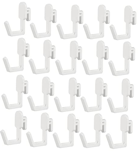 Alipis Ganci per Pannelli Forati 24 Pezzi Plastica Bianco, Organizer | Ganci per Pannelli Forati, Robusti per Esporre e Tenere Attrezzi, Kit Ordinato da 0, 5kg