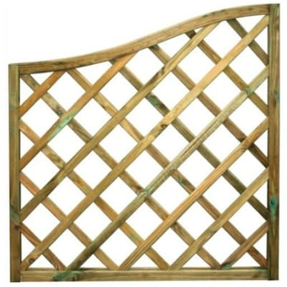 LoviStore Pannello Grigliato Sagomato in Legno Impregnato 90X90cm, Grigliato in Legno, Rete a Griglia per Siepi, Edera, Terrazzi, Balconi, Giardini (Arco 1/2 Omega)
