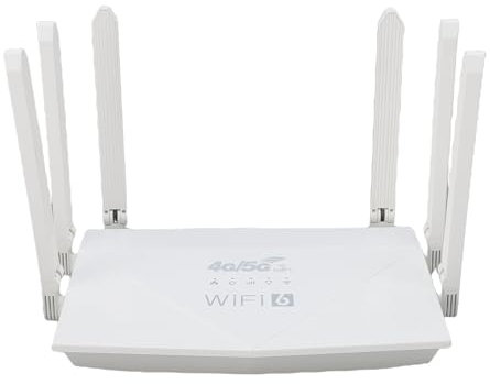 Gugxiom Routeur WiFi 6, Routeur 4G 5G LTE CPE Wireless Wireless avec Emplacement pour Carte SIM, 6 Routeurs D'antennes pour Internet sans Fil Couverture de 300 Mbps pour Le Bureau à