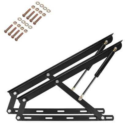 2 Pezzi Kit Alza Rete Meccanismo Sollevamento Per Letto Contenitore, Meccanismo Di Sollevamento Per Letto, Supporto Stabile, Apertura E Chiusura Fluide, Supporto Di Sollevamento A Molla A Gas(Noir,63c