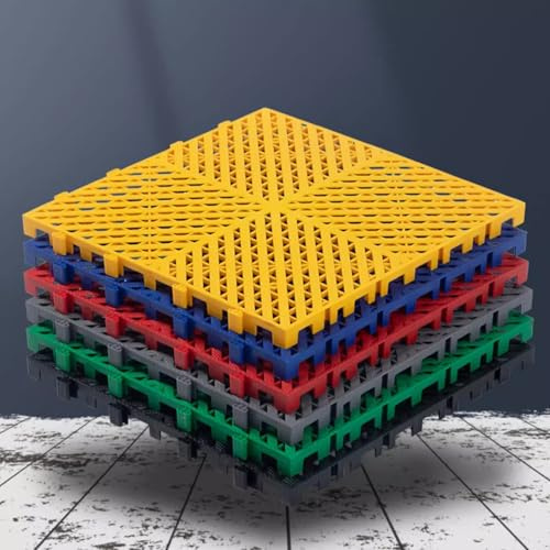 Piastrelle Per Pavimenti Da Garage 40x40 Cm, Tappetino Antiscivolo In Plastica Ad Incastro Per Pavimenti Da Garage, Organizzazione E Stoccaggio Del Garage(Red,6pcs)