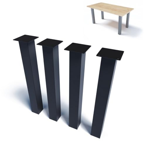 NWELD Tischfüsse Tischbeine Metall EINFACH Schwarz 72x13x13cm Tischkufen DIY - Tischbein Set - Tischfuß Loft. Industriestil für Couchtisch. Esstisch. Schreibtisch