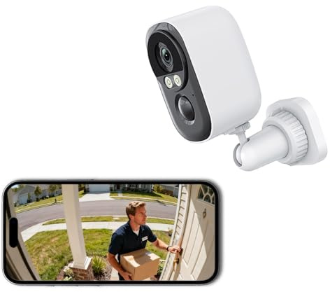 TKMARS Telecamera di sorveglianza WiFi impermeabile rete wireless DV 1080P HD PIR Basso consumo energetico