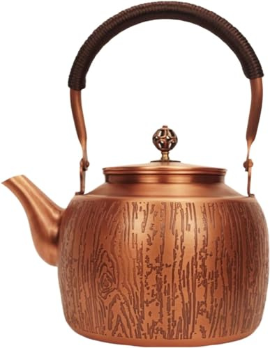 Teiera in rame fatta a mano, elegante bollitore per gli appassionati di tè, utensili da cucina vintage durevoli