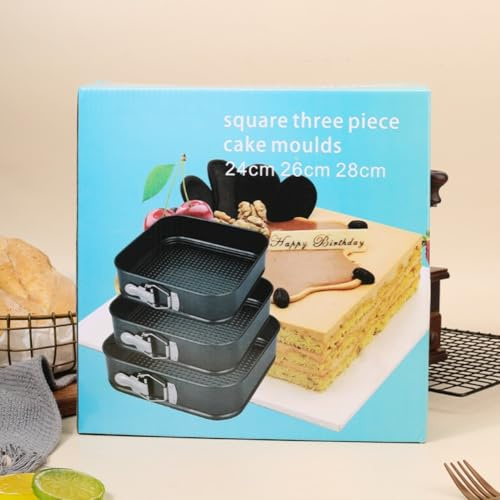 NiuLumea Molde grande desmontable para tartas con parte inferior extraíble, molde para tartas de queso no rectangular para hornear pasteles de queso, pasteles y lasaña, 20-28 cm, juego incluye papel