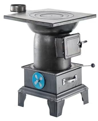 Stufa a legna per interni, in acciaio spesso e ghisa, stufa a riscaldamento ad alta efficienza per cucinare a casa, stufa a pellet a carbone a risparmio energetico con cassetto per cenere (camino non
