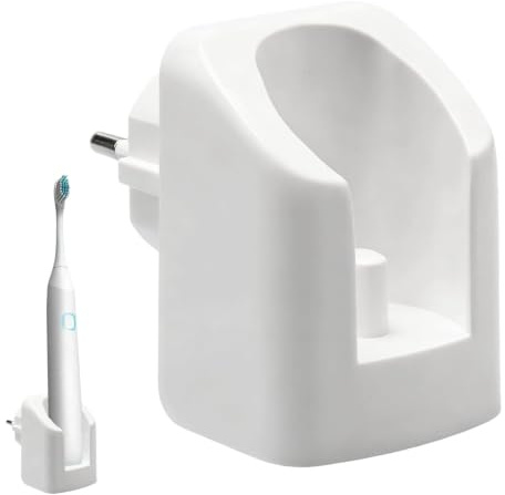 Chargeur Mural sans Fil pour Brosse à Dents Électrique Orl-B BRAU, Compatible avec Modèles Genius X, Vitality, Pro, iO3, iO4, iO5, iO6, Prise EU, Chargeur Blanc, Station de Charge Pratique