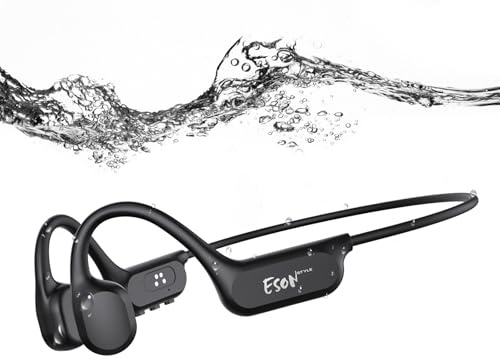 esonstyle Auriculares Conduccion Osea para Natacion - IP68 Auriculares Natación Bluetooth 6.0 Resistente al Agua, Cascos Conduccion Osea con 8G Mp3 para Nadar Correr Ciclismo
