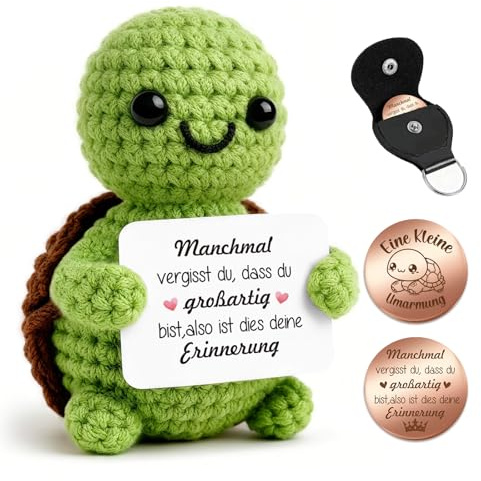Giftota - Mutmacher Geschenk für Männer & Frauen - Pocket Hug Schildkröte - Glücksbringer für Freunde & Kollegen - Geburtstagsgeschenk - Gute Besserung - Aufmunterung bei Depression & Prüfung