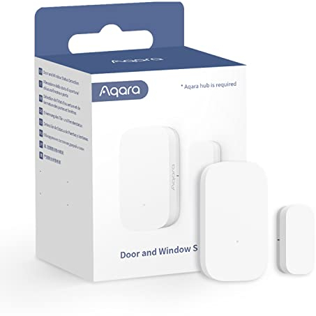 Aqara Tür - und Fenstersensor, Erfordert Aqara Hub, Zigbee-Verbindung, Drahtloser Detektor für Alarmanlage und Smart Home, Kompatibel mit Zigbee, Apple HomeKit, Alexa und IFTTT