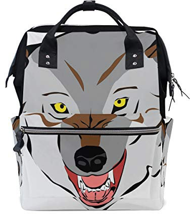 MONTOJ Wolf Sketch Design Canvas Reisetasche Campus Rucksack One Size 9