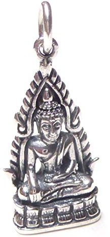 Silberschmuck - BG Anhänger Buddha, Kettenanhänger 925 Sterlingsilber, Schutzsymbol, Glücksbringer, Schmuck Unisex