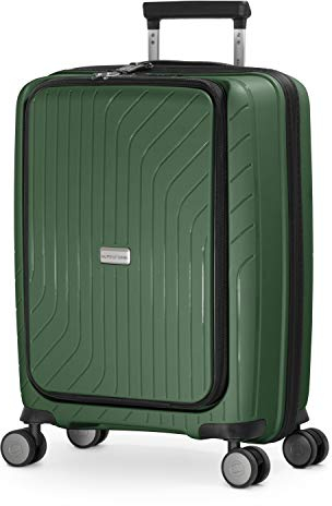 HAUPTSTADTKOFFER TXL - Handgepäck mit Laptopfach Hartschalen Trolley, Business Trolly, Roll-Reisekoffer 4 Doppel-Rollen, 55 cm, 42 L, Titan