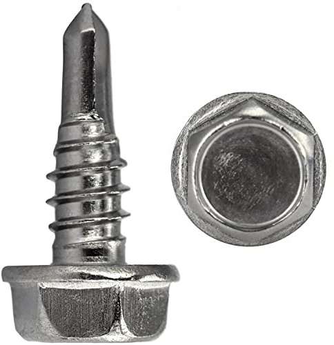 FASTON® Bohrschrauben 3,9x16 mm mit Sechskantkopf und Bund, Form K Edelstahl A2 V2A (10 Stück) DIN 7504 Selbstschneidend Blechschrauben Schnellbauschrauben Außensechskan