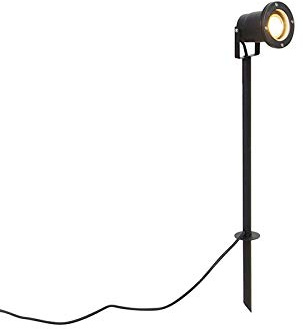 Qazqa Modern außen Erdspieß Strahler für den Garten - Basic - Schwarz, max. 50W, Geeignet für LED, 80cm, IP65, Rund