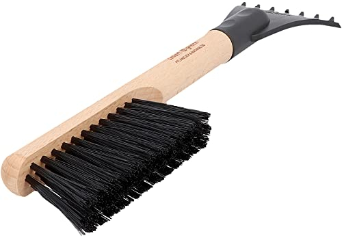 NIGRIN Eiskratzer Smart'n Green, mit Borsten, Eisbrecherzacken und Holzgriff aus nachhaltigem Anbau, 1 Stück