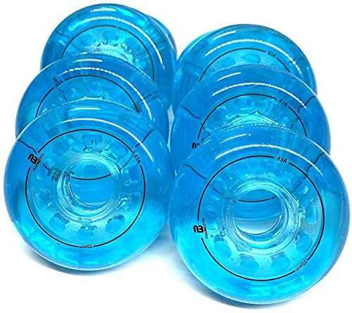SSCYHT 83A PU Verschleißfeste Inline Skate Ersatzräder ohne Lager (8er Pack) für Skate und Sliding Roller Eishockey Größe 72mm 76mm 80mm,Blau,76MM