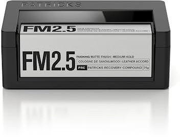 PATRICKS | FM2.5 Matte Pomade for Men's Hair | Medium - High Hold Styling Product | Thickening Paste | Travel Friendly | Sulfate Free | Water Resistant | 75g