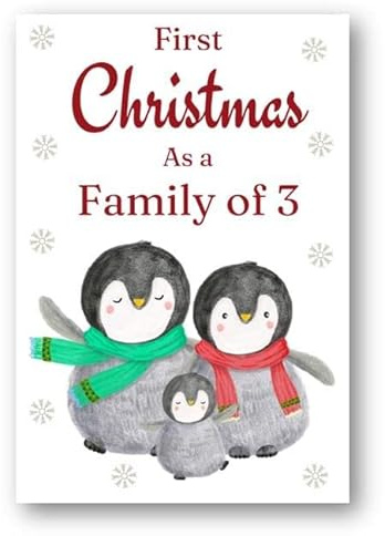 Second Ave Weihnachtskarte mit englischer Aufschrift First Christmas As a Family of 3