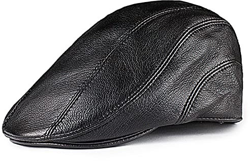 JIARY mütze herren,Winter Trappermütze warme Lederhut Russenmütze Fliegermützen Skimütze Bomber Hut,Geschenk für Papa Freund Unisex,Schwarz,XXL (59~60cm)