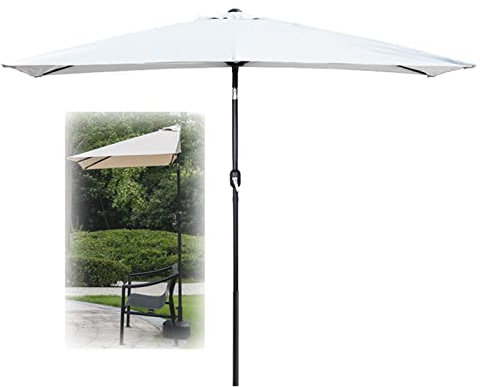 Mezzo Ombrello Da Esterno Con Manovella, Tenda Da Sole In Poliestere, Mezzo Ombrello Rettangolare Da Giardino Ombrellone Da Parete, 250x130cm, 200x100cm, Per Giardino All'aperto Terrazza Patio