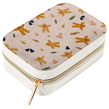 RODAILYCAY Sac à main à bijoux en forme de cloche en pain d'épices avec fermeture éclair en métal, boîte décorative pour présentation de bijoux, étui de rangement en velours, 5,6 x 15,5 x 10,4 cm