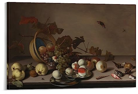 MHART Balthasar Van Der Ast Art Print Poster Canvas Wall Art Poster Decorative Bedroom Modern Home Print Picture Artworks Posters 24x36inch(60x90cm)