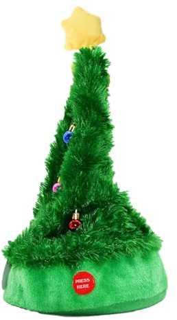 Harilla Elektrische Hüte Kappe Tanzen Nikolausmütze Spielzeug Weihnachten Party Kopfbedeckung Elektrische Weihnachtsmütze für Partybedarf Kinder Neujahr, Stil D