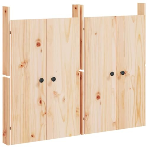 vidaXL Türen für Outdoor Küche 2 Stk., Schranktür mit Metallknäufen, Möbeltür Tür für Gartenschrank Terrasse, Holztür Ersatztür, 50x9x82 cm Massivholz Kiefer