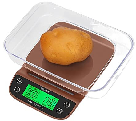 Kitchen scale Medical Scale, LCD Digital Scale, 3kg/0.1g, Balance Weight Scale, Suitable for Coffee Food Diet Powder Kitchen Scale, G Oz Lb Kitchen utensils (Color : Bruin)