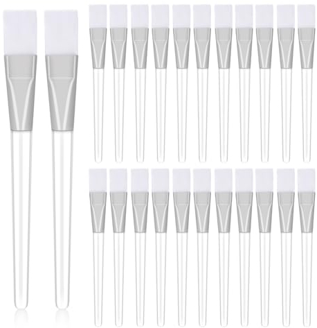 24 Pcs Facial Mask Brushes for Cosmetic Makeup Soft Hair Facial Mud Mask Applicator Transparent Face Mask Brush Multifunctional Beauty Tool for Facial Mask Body Lotion or Mixed Mask