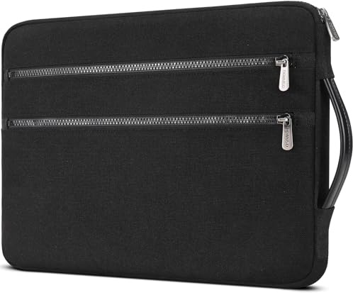 DOMISO 15,6 Zoll Laptop Tasche Hülle Notebook Case Schutzhülle Wasserdicht Laptophülle Stoßfest Laptop Sleeve für 15,6 HP Dell Asus,Schwarz