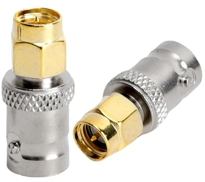 ACONRFTOL SMA BNC-adapter SMA till BNC koaxial adapter BNC-uttag till SMA-kontakt BNC-uttag till SMA kontakt koaxialkontakt för HF-antenner, WLAN-enheter, SDR, WIFI, etc (2 stycken)