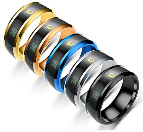 GALPADA 1 Pc Anello Dell'umore Anello Umore Dito Di Fidanzamento Per Fede Nuziale Coppia Fidanzati Anelli Di Promessa Uomo in Acciaio Inossidabile Intelligente