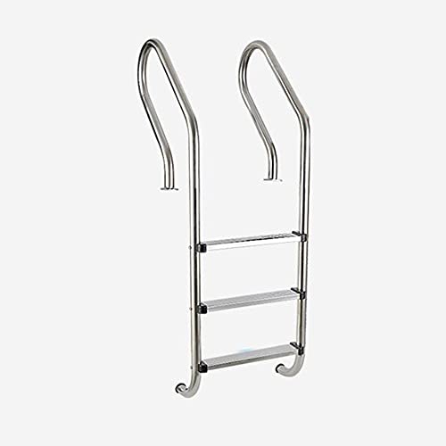 Schwimmbad-Rolltreppe, Schwimmbad-Handläufe aus Edelstahl 304, 3 rutschfeste Pedale, geriffelte Schwimmbadleitern an Innen- und Außenpoolwänden, 158 cm