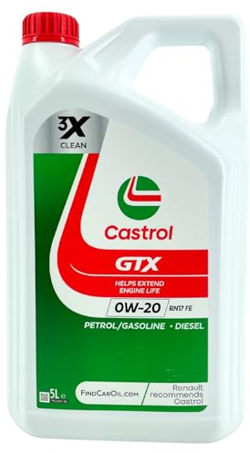 Castrol GTX 0W-20 RN17 FE Motoröl, 5L