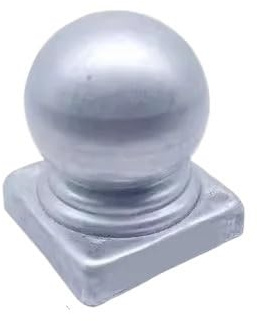 AYKNINGD Chapeau Poteau,Capuchons De ClôTure Lot de 2 Capuchons de Poteau en Acier galvanisé avec Boule et dôme for poteaux de Garde-Corps de clôture carrés et Ronds(Square 120mm)