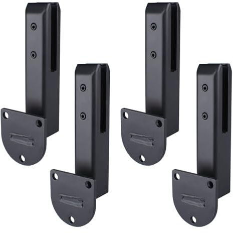 YFJBDKS Pinces Robustes en Acier Inoxydable 304 pour Garde-Corps en Verre, Ergot réglable pour clôture de Piscine, pour Balustrade en Verre sans Cadre de 8 à 13 mm, escalier,Noir,4 Pack