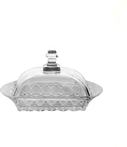 FAJNUZI2024 Mantequillera Mantequera Cuadrada de Cristal Transparente con Tapa for Utensilios de Cocina y hogar, Color Blanco Mantequera