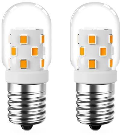 SSQY LED Microwave Light Bulbs,Under Hood Whirlpool Microwave Bulb,Dimmable 3W 40W Equivalent 400LM,120V, E17 Intermediate Base Appliance Light Bulb Over Stove, Warm White 3000k 2 Pack